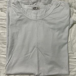 Buck Mason Pima (Tall) Curved Hem Tee-XL-White